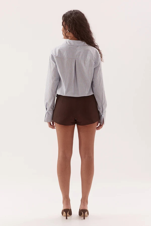 ASUN SHIRT - BLUE / BROWN