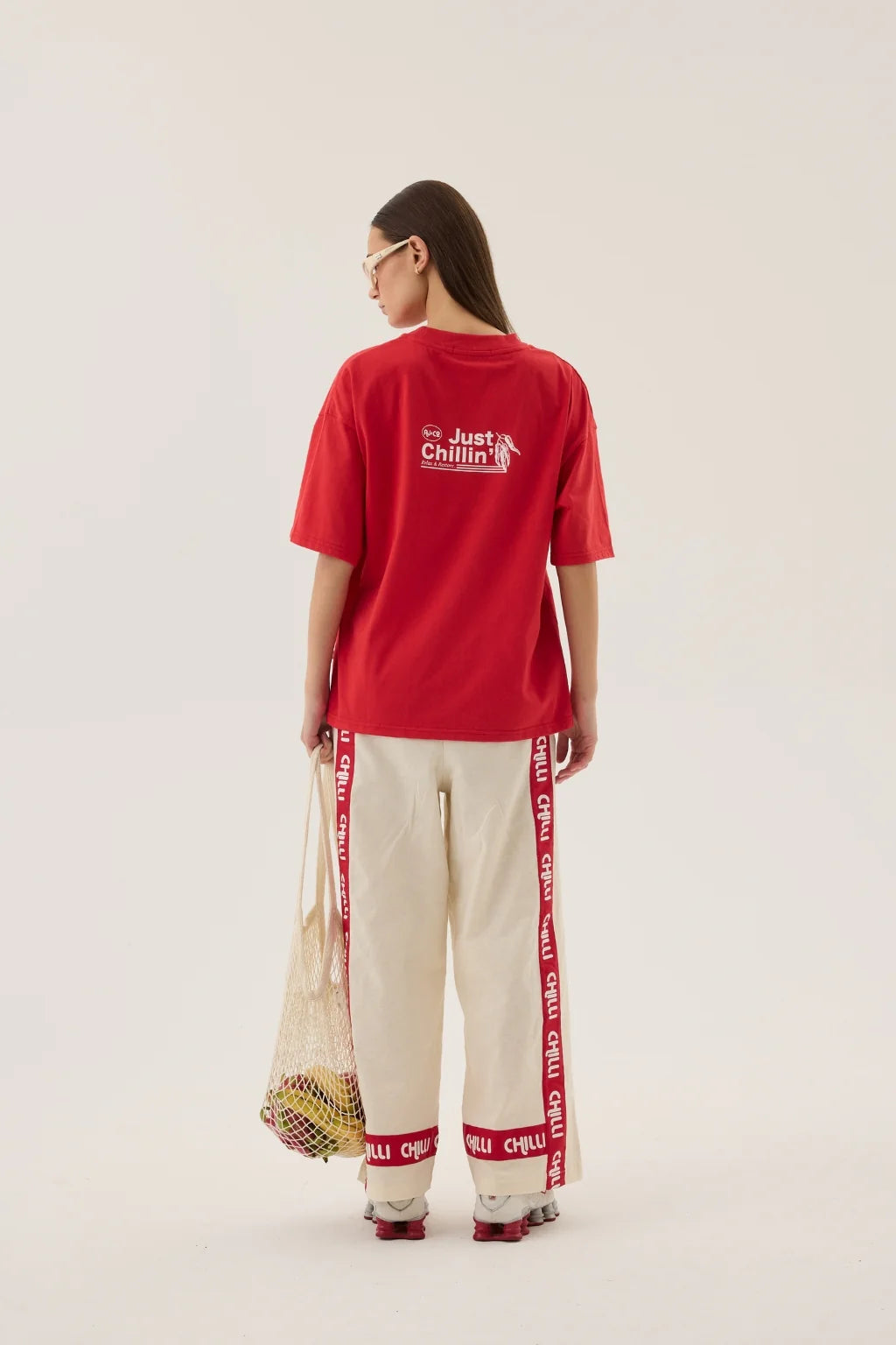 Chillin Oversized Tee - Poppy Red