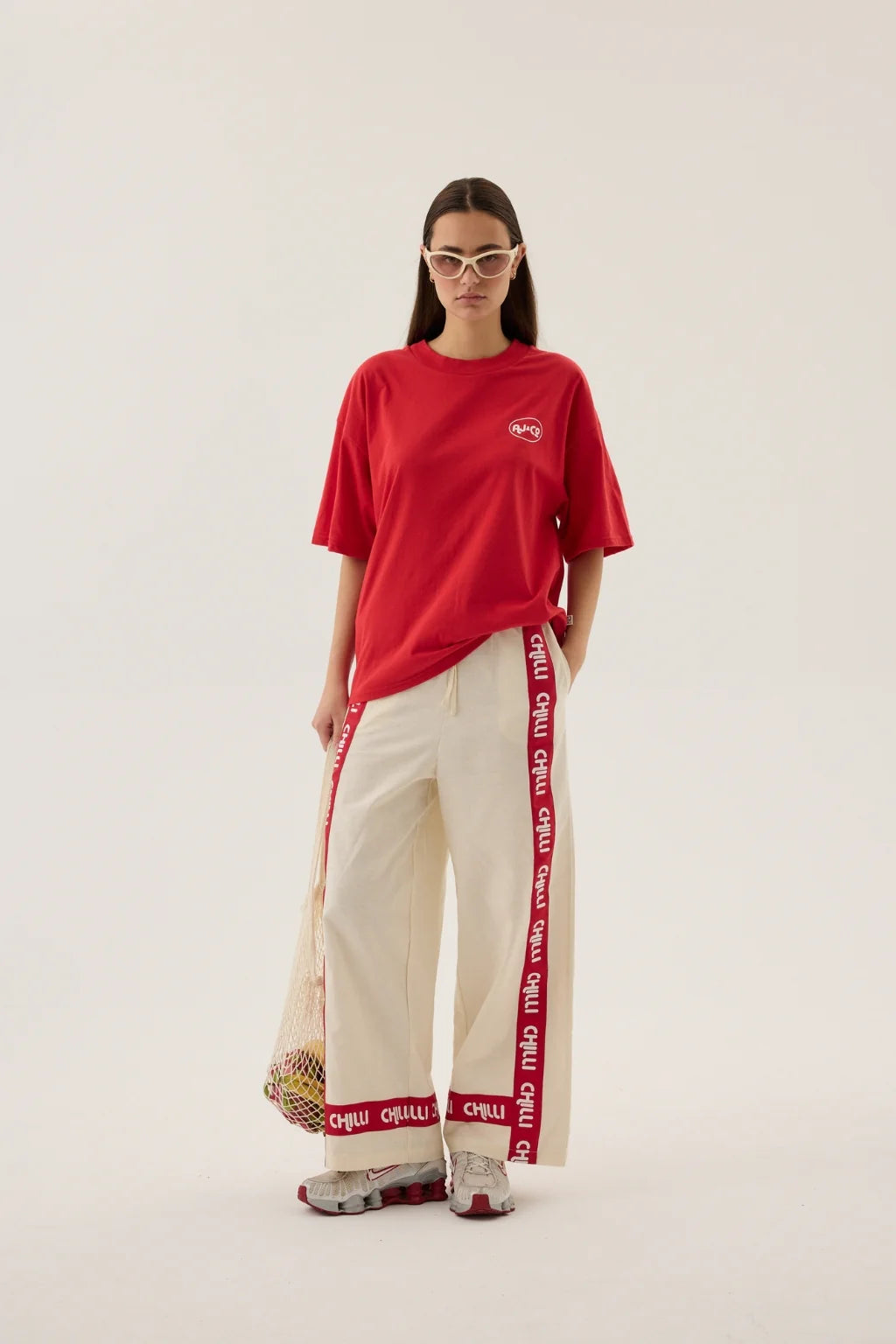 Chillin Oversized Tee - Poppy Red