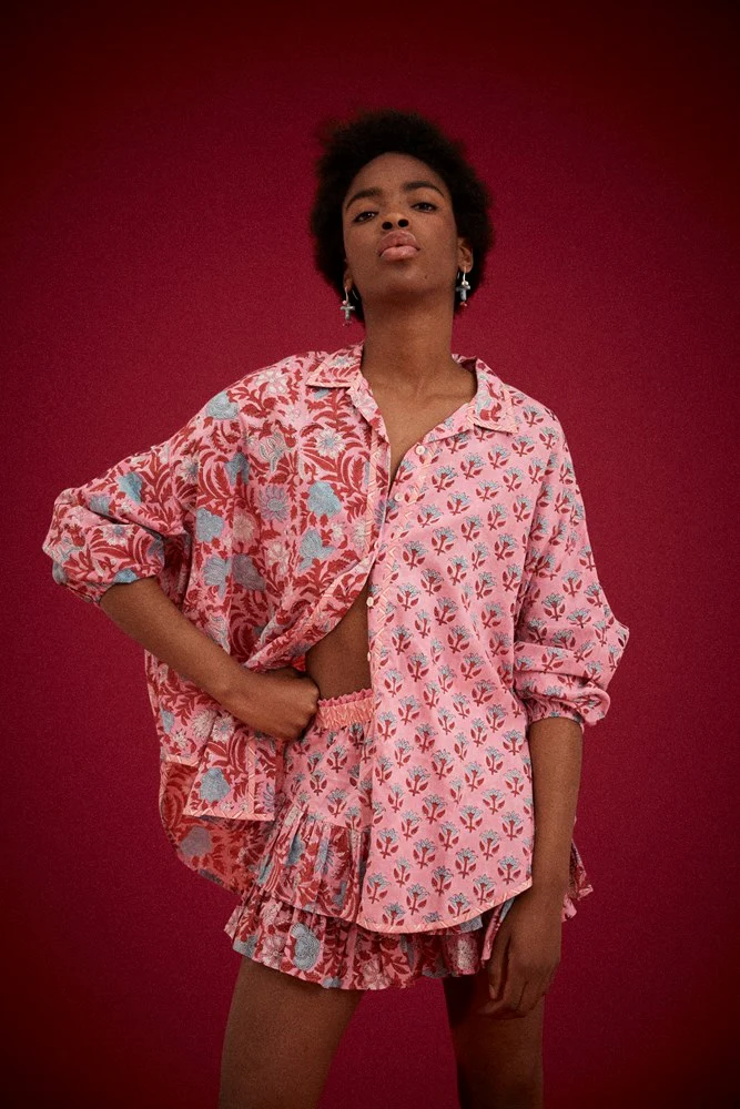 KAMALA BLOCK PRINT FAE FRILL SKORT