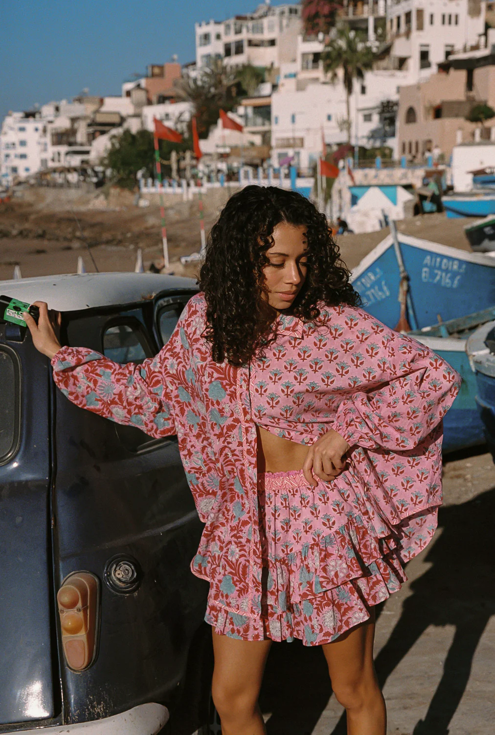 KAMALA BLOCK PRINT FAE FRILL SKORT