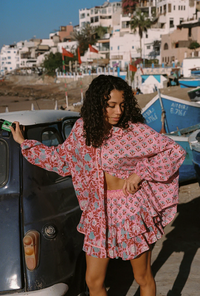 KAMALA BLOCK PRINT FAE FRILL SKORT