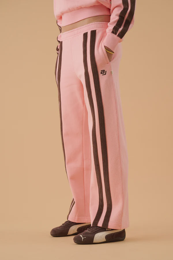 AJ Logo Stripe Trackpant - Rose Quartz