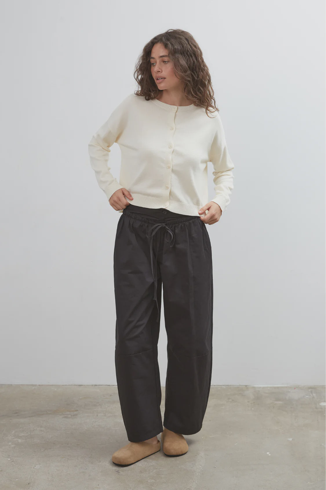 Boundary Double Layer Barrel Pant - Black