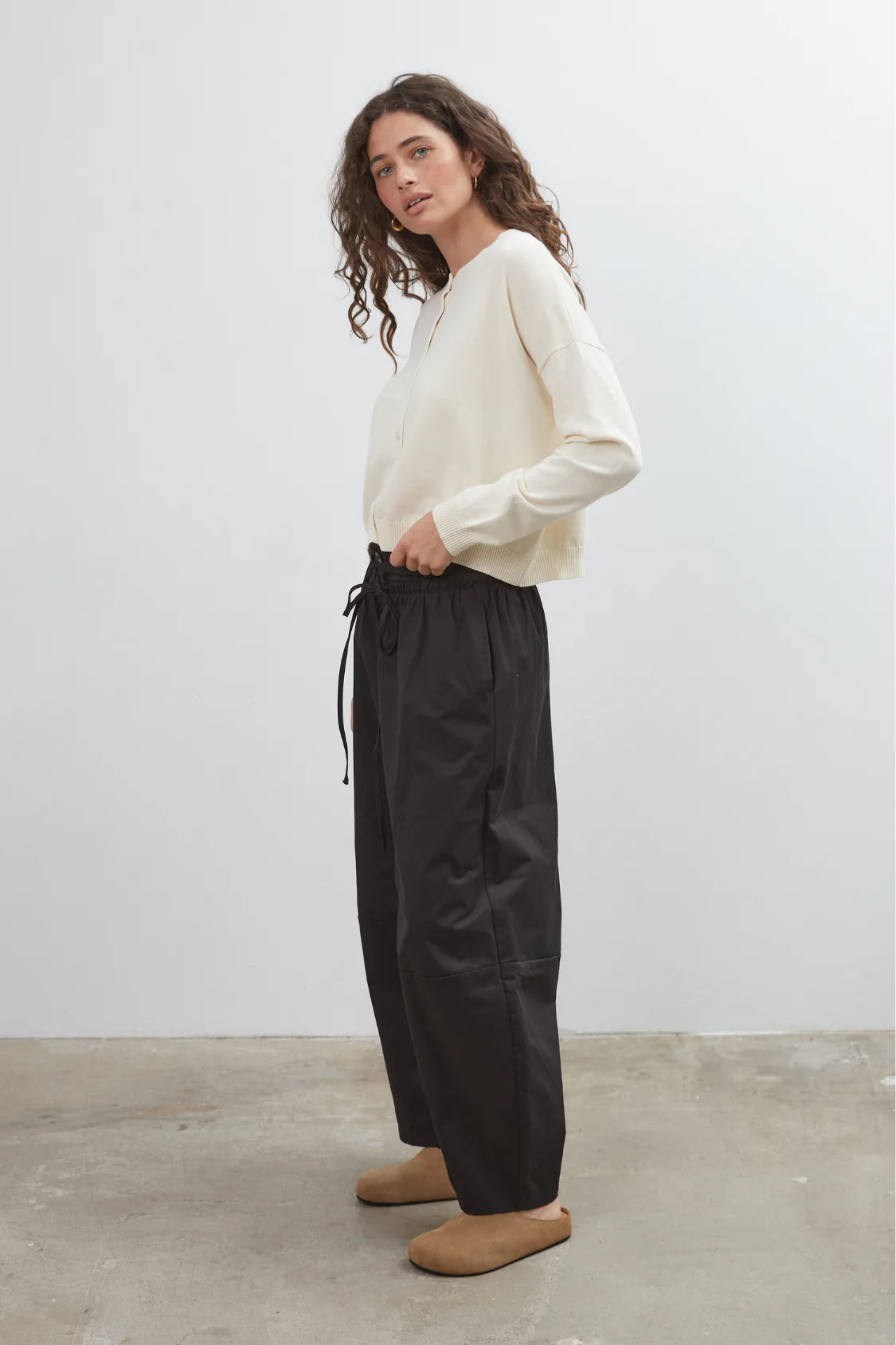Boundary Double Layer Barrel Pant - Black