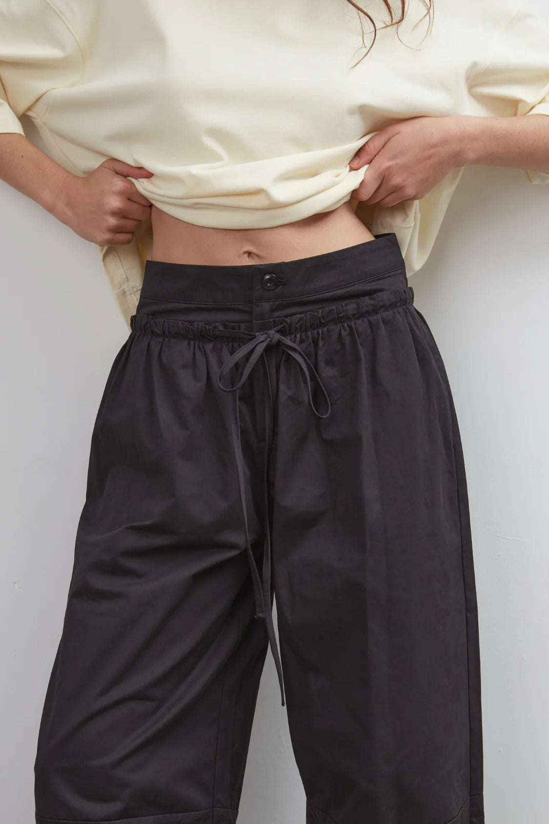 Boundary Double Layer Barrel Pant - Black