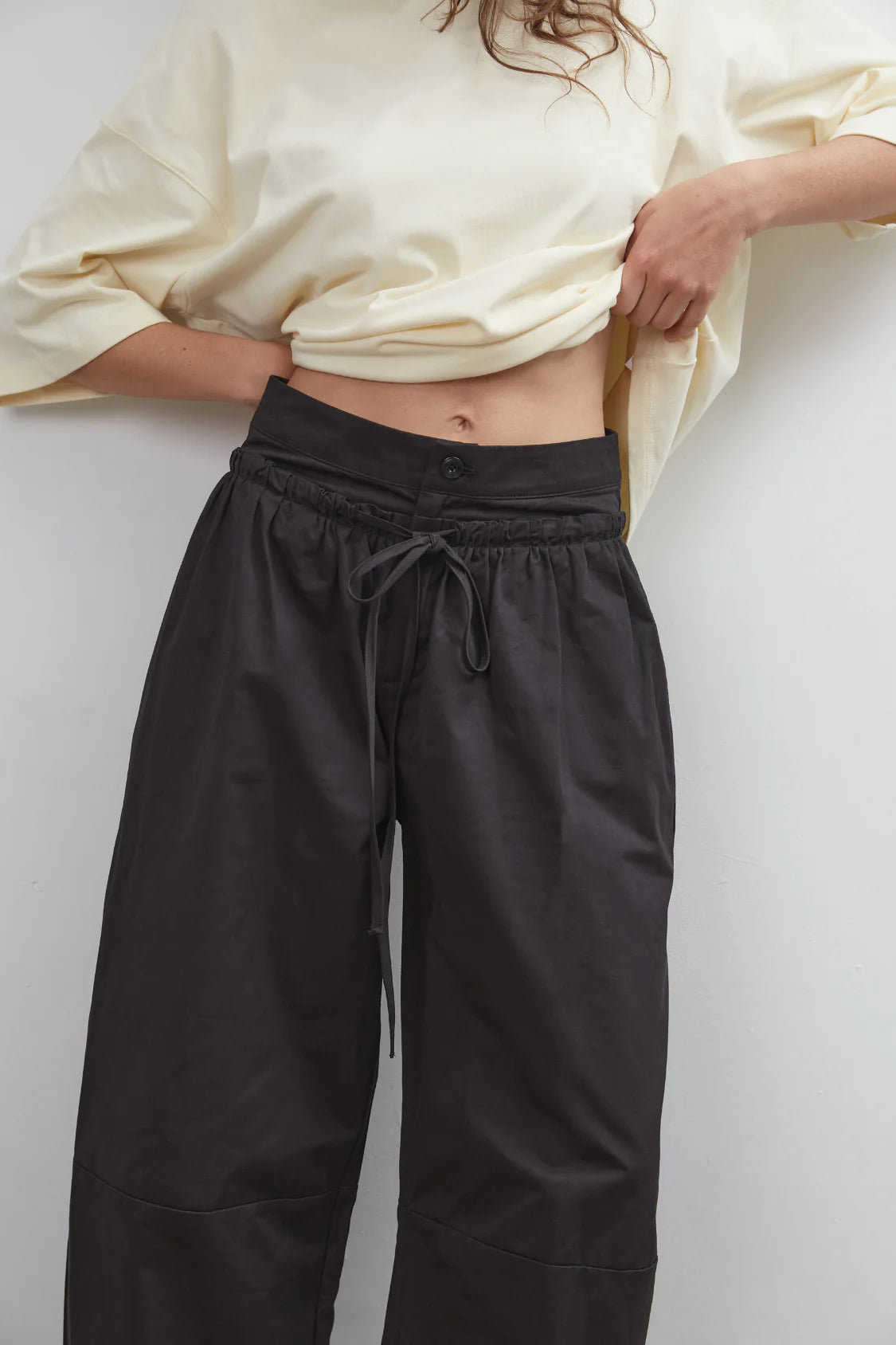 Boundary Double Layer Barrel Pant - Black