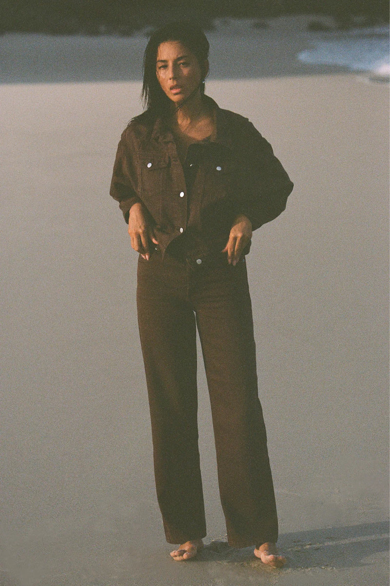 Mid Rise Recycled Denim - Cocoa