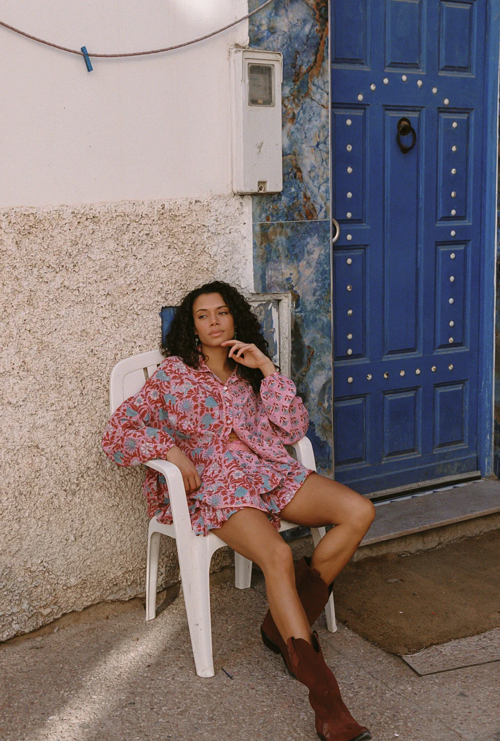 KAMALA BLOCK PRINT FAE FRILL SKORT