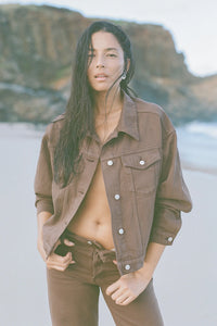 Recycled Denim Jacket - Cocoa