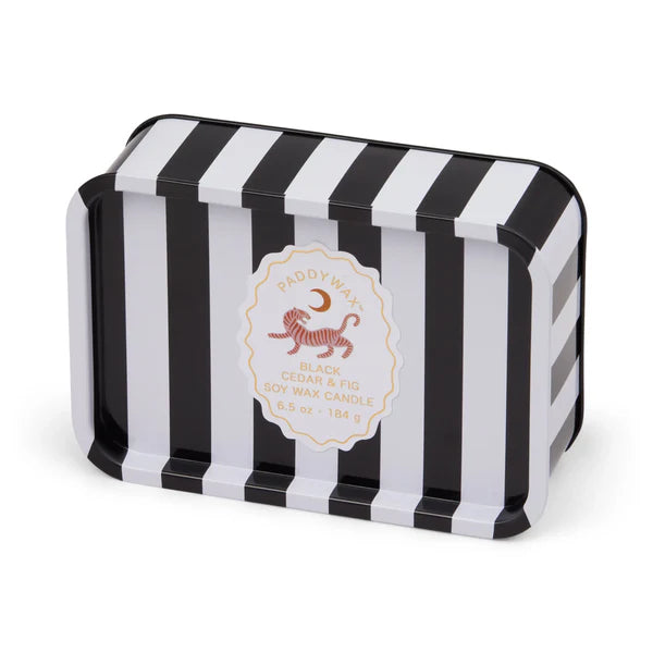A DOPO TIGER TIN CANDLE - BLACK CEDAR & FIG