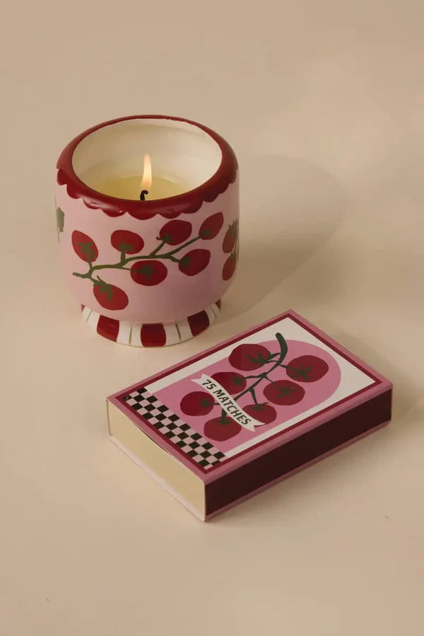 A DOPI TOMATO CERAMIC CANDLE - HEIRLOOM TOMATO
