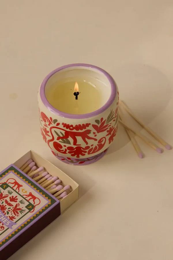 A DOPO JUNGLE CERAMIC CANDLE - COCONUT & AMBER
