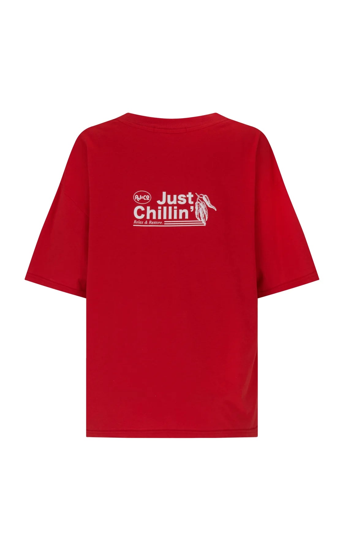 Chillin Oversized Tee - Poppy Red