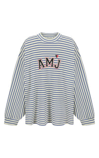 AMJ Waffle Long Sleeve Top - Dark Navy