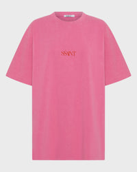 NO VACANCY TEE - ACID WASH DARK PINK