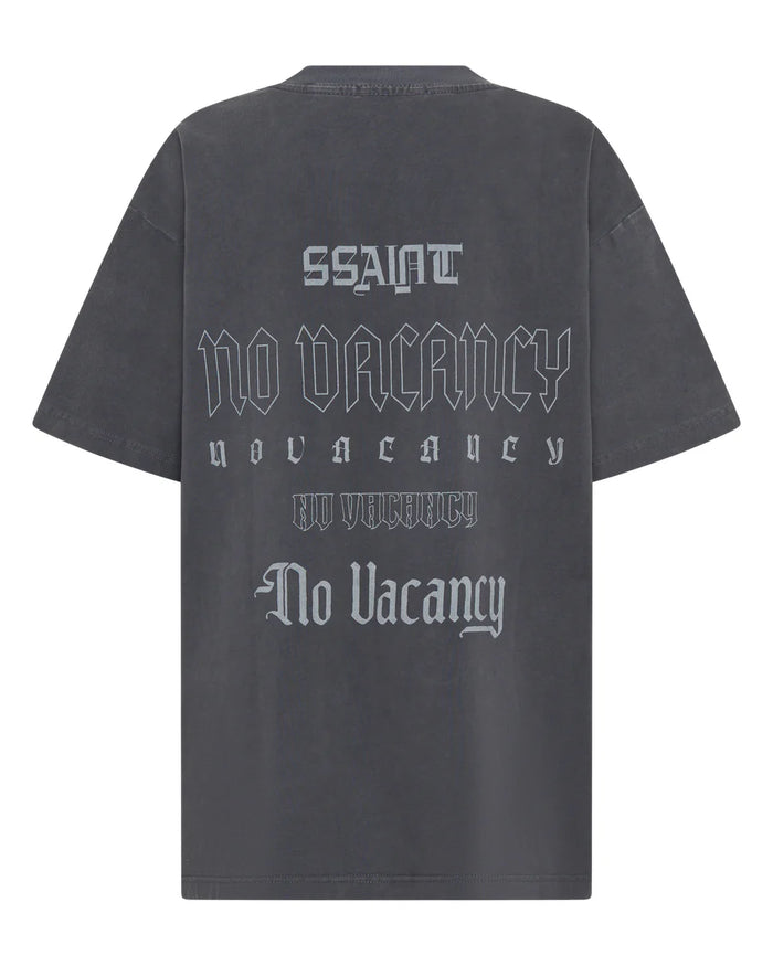 NO VACANCY TEE - ACID WASH CHARCOAL