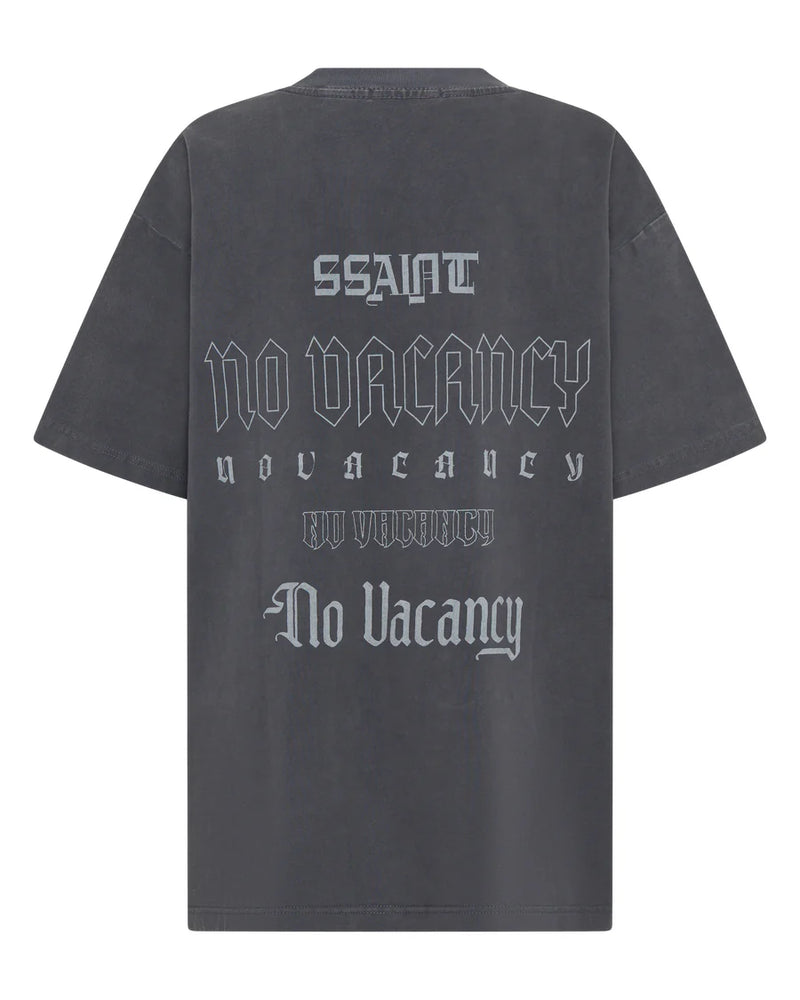 NO VACANCY TEE - ACID WASH CHARCOAL