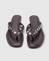 Eyelet Sandal - Burnt Coffee