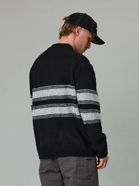 BOUNDARY KNIT POLO - BLACK/GREY