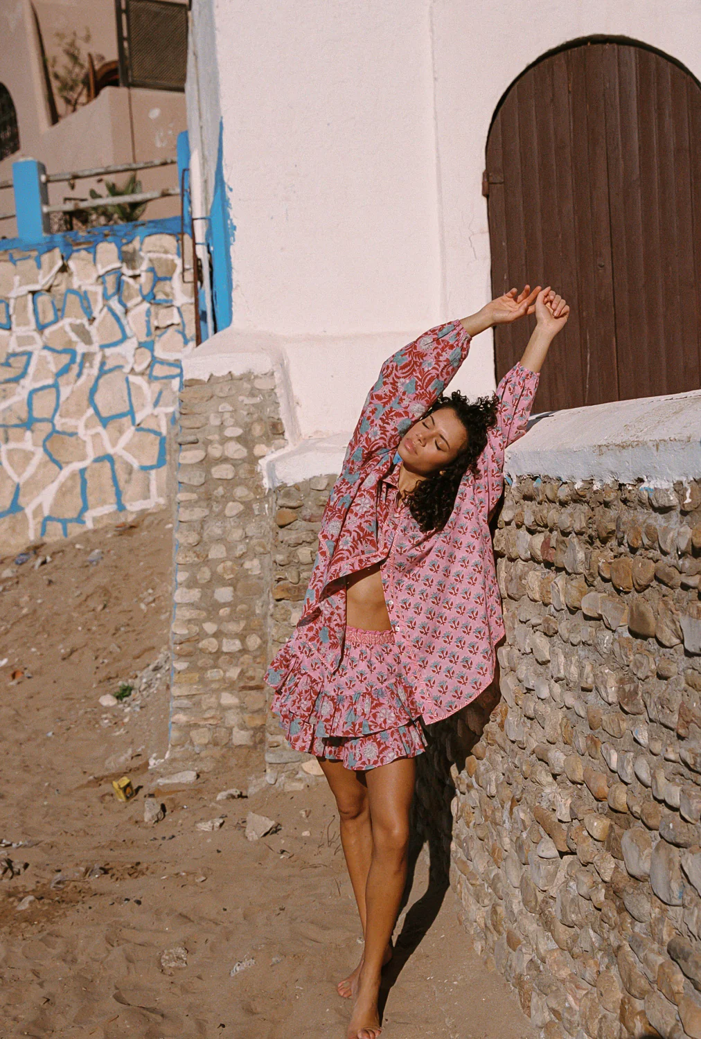 KAMALA BLOCK PRINT FAE FRILL SKORT