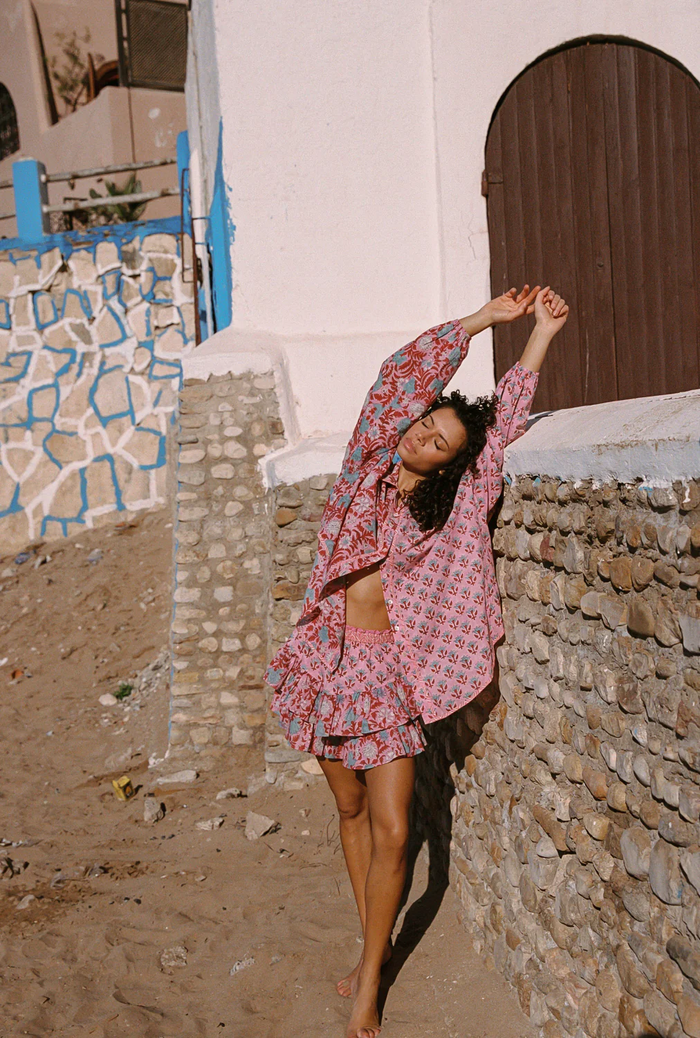 KAMALA BLOCK PRINT FAE FRILL SKORT