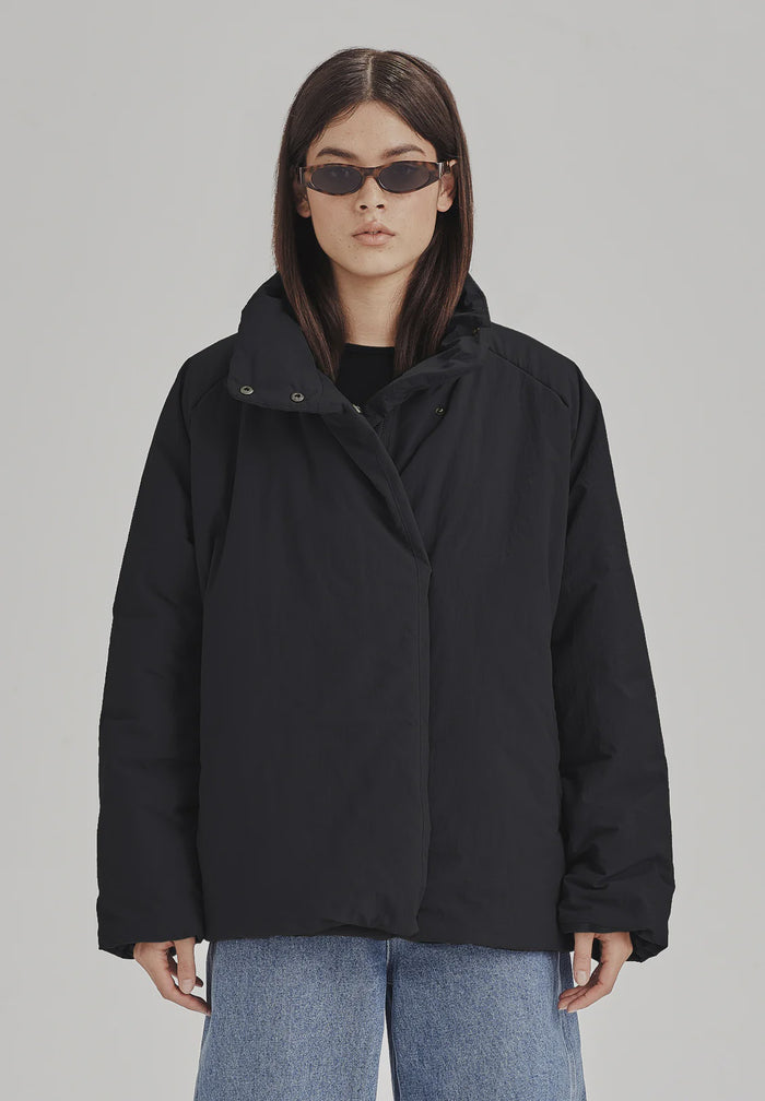 WOMENS PADDED ANORAK - BLACK