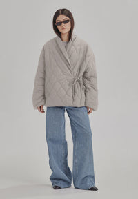 Women's Quilted Wrap Jacket - Dove