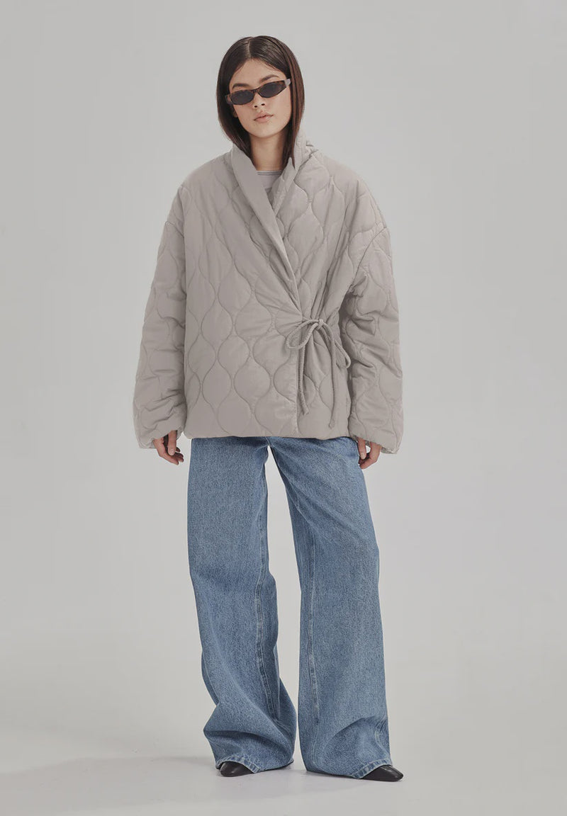 Women's Quilted Wrap Jacket - Dove