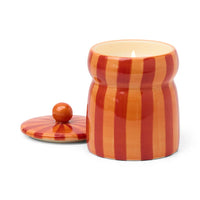 FESTIVE CABANA RED STRIPED CANDLE - SPICED APPLE
