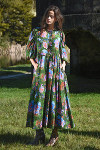 FLORAL FLAIR Dress - GREEN