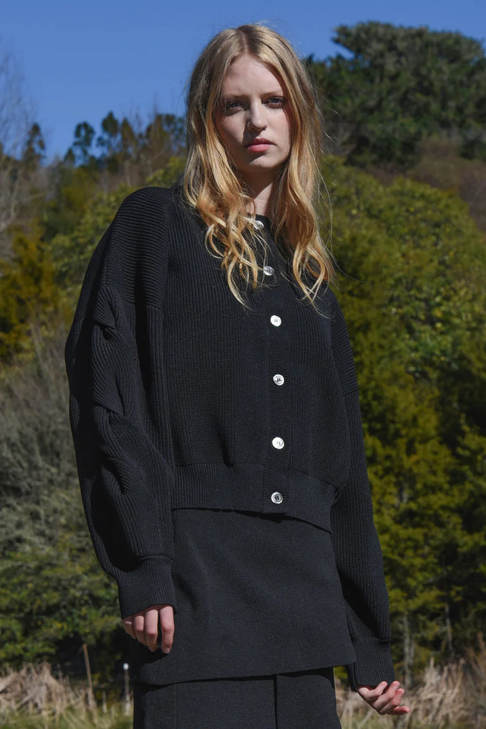 TWIST & SHOUT Cardigan - BLACK