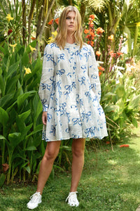 TIER-IFIC Dress - Blue & White