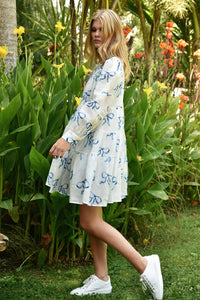TIER-IFIC Dress - Blue & White