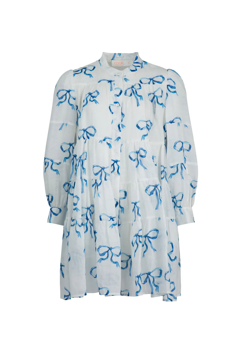 TIER-IFIC Dress - Blue & White
