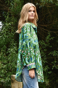 TAKE IT EASY Shirt - GREEN & BLUE