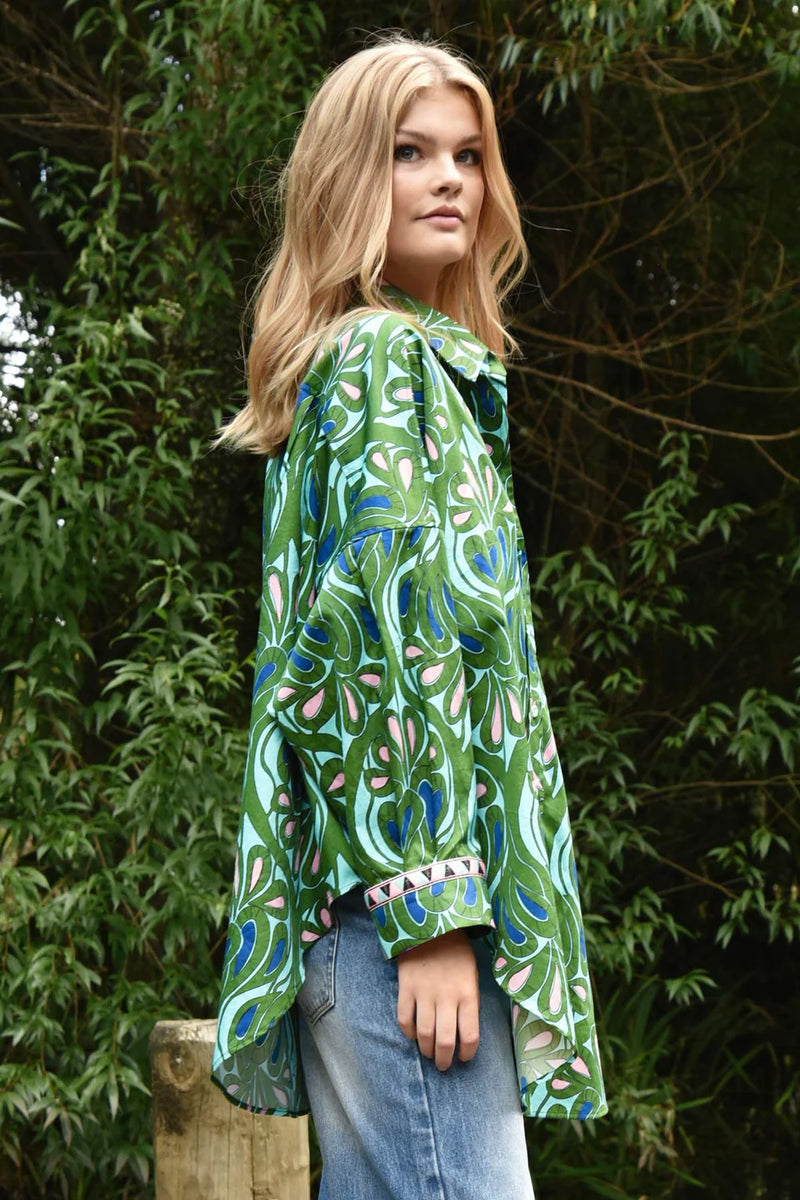 TAKE IT EASY Shirt - GREEN & BLUE