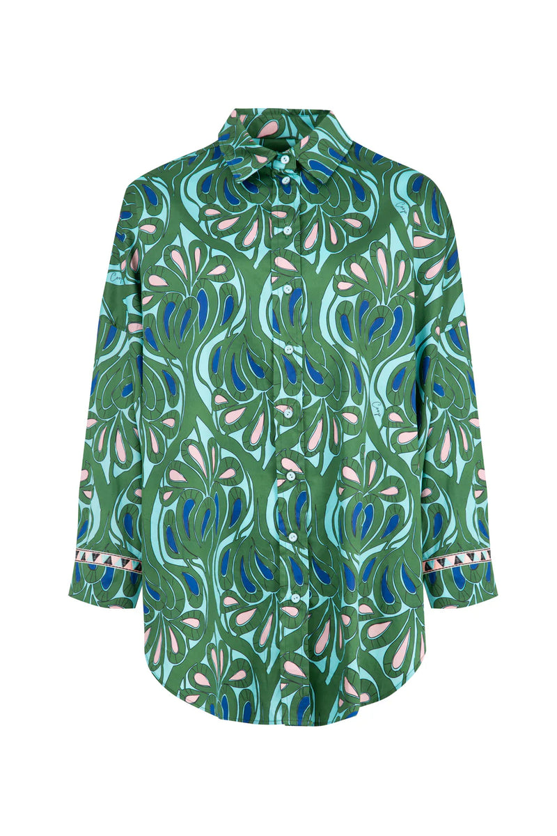 TAKE IT EASY Shirt - GREEN & BLUE
