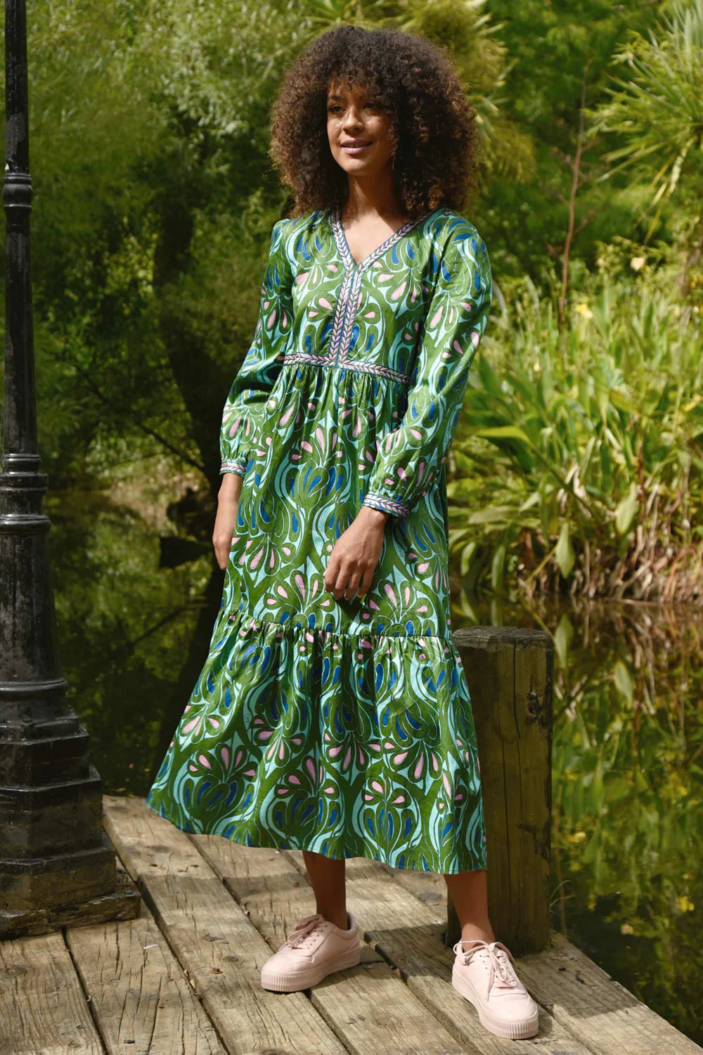 TIER SHE GOES Dress - GREEN & BLUE
