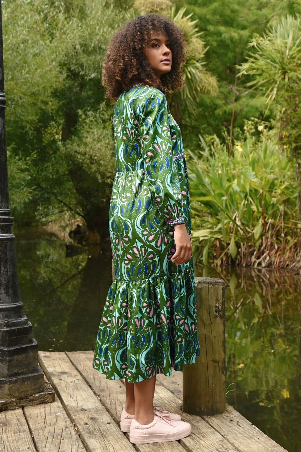 TIER SHE GOES Dress - GREEN & BLUE