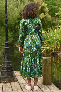 TIER SHE GOES Dress - GREEN & BLUE