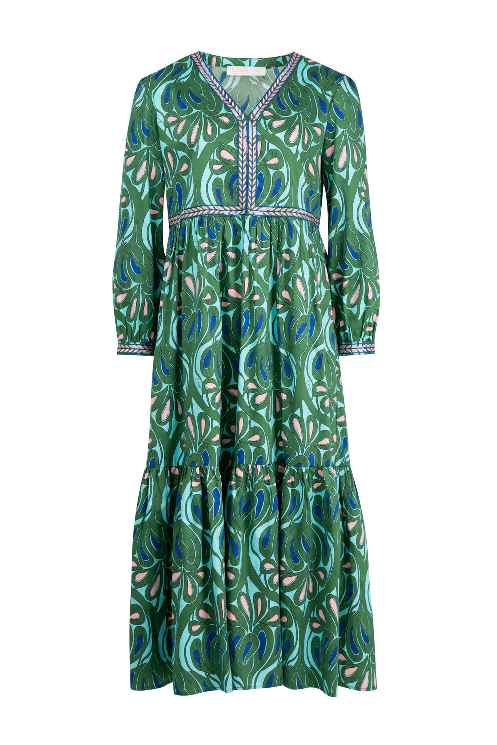 TIER SHE GOES Dress - GREEN & BLUE