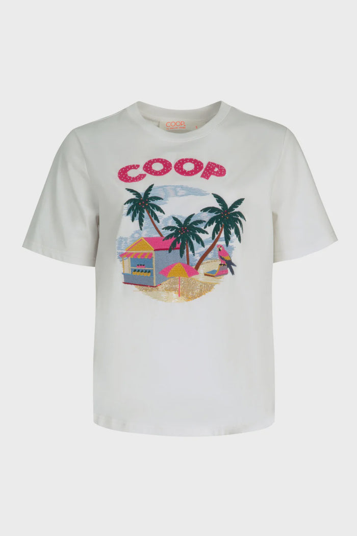 BEACHY KEEN T-Shirt - WHITE & PINK