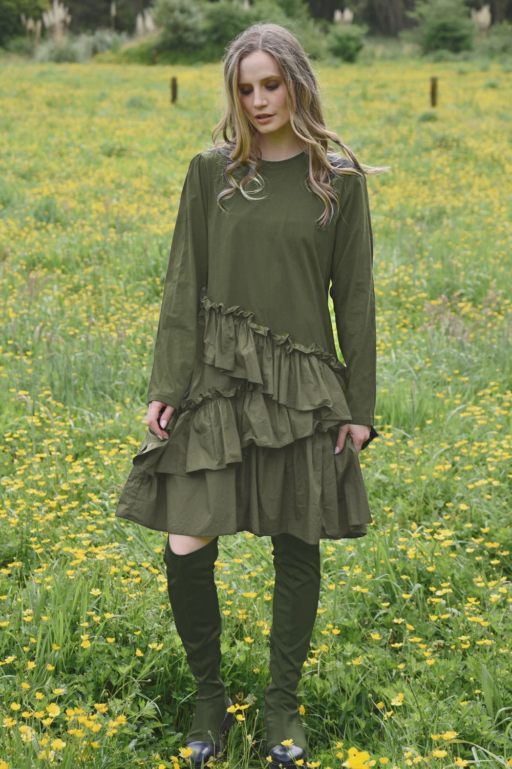 THE OTHER SIDE Dress - Khaki