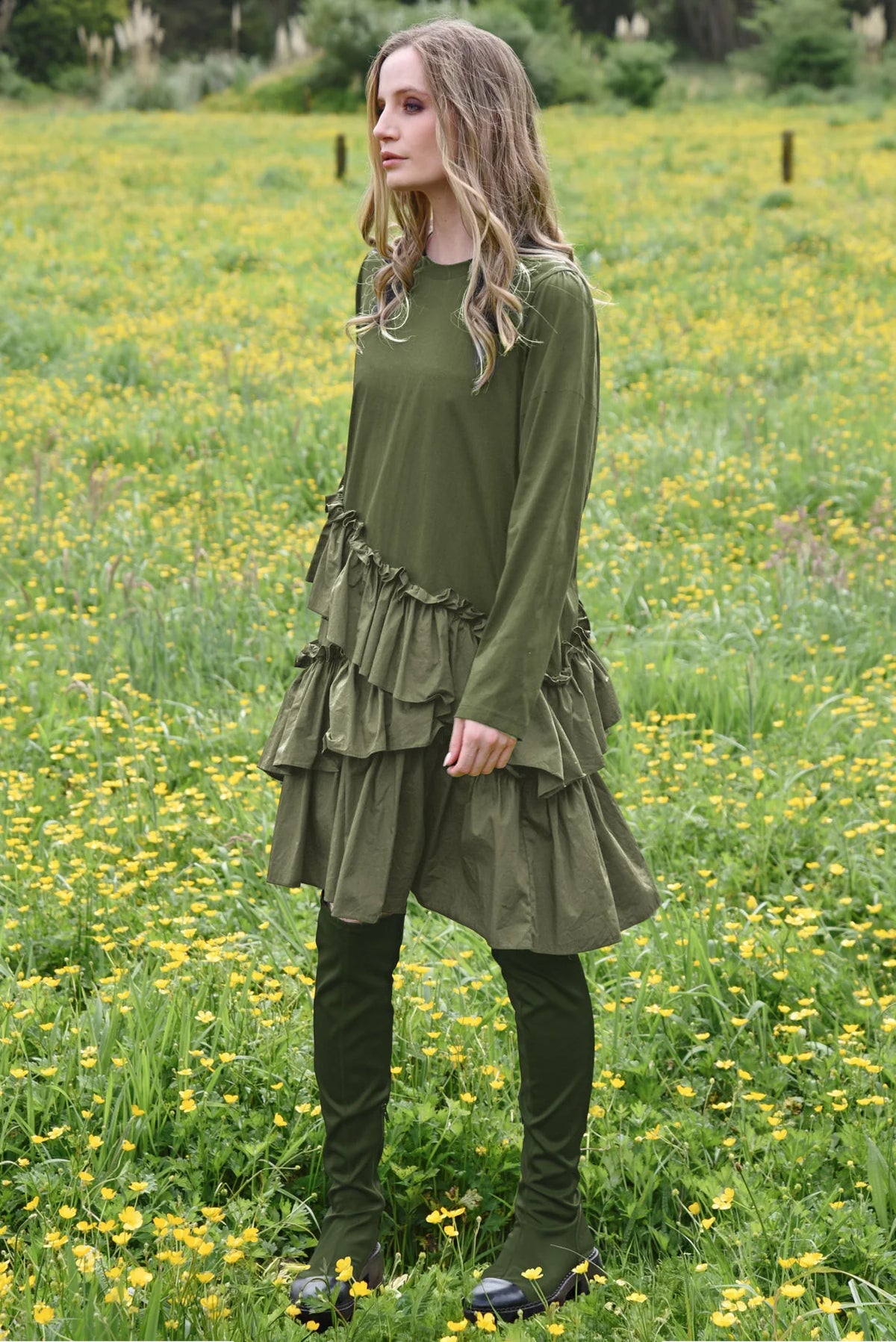 THE OTHER SIDE Dress - Khaki