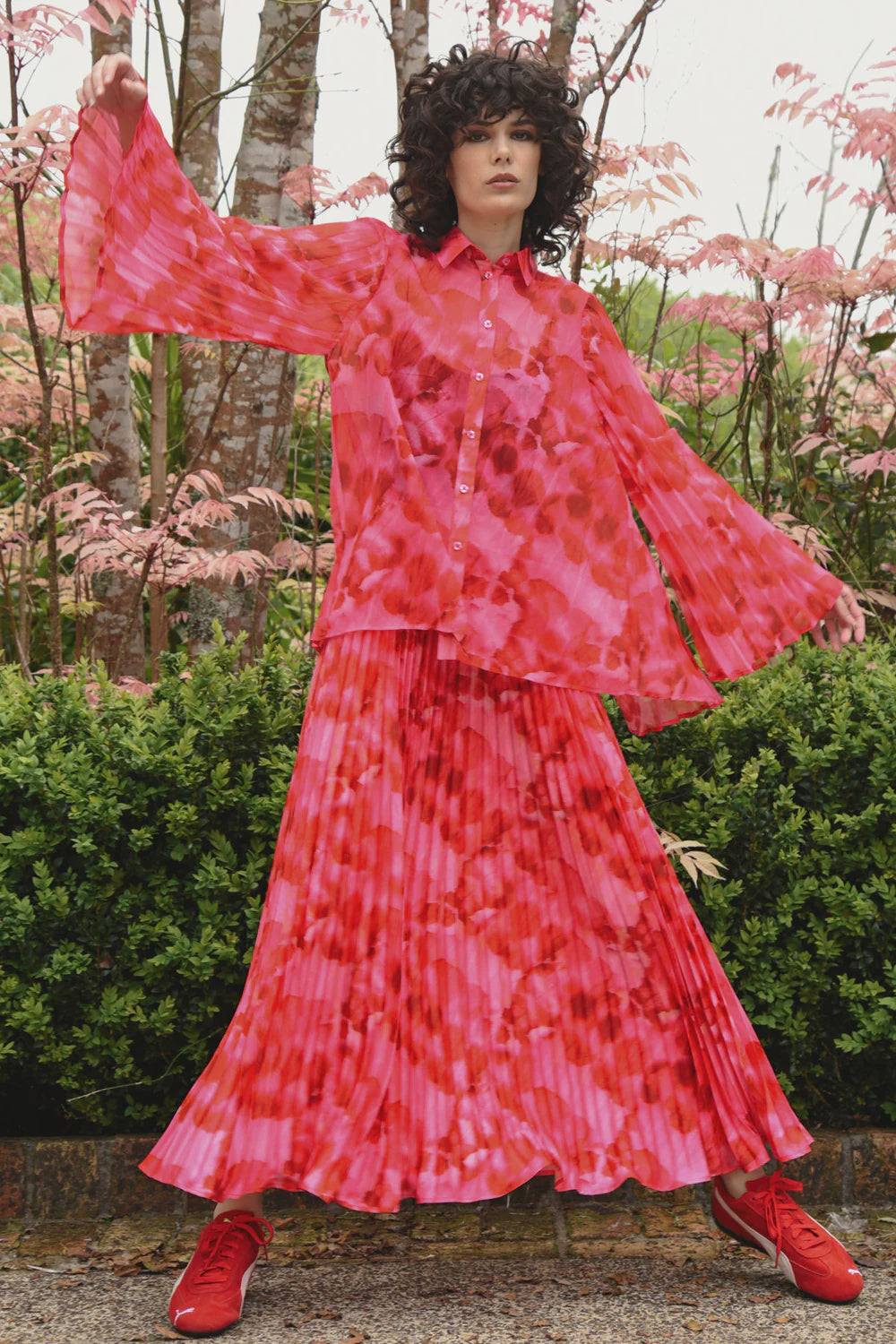 FOREVER LONG Skirt - Pink/Red