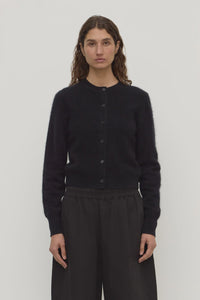 CARINA MERINO WOOL LONG SLEEVE CARDIGAN BLACK