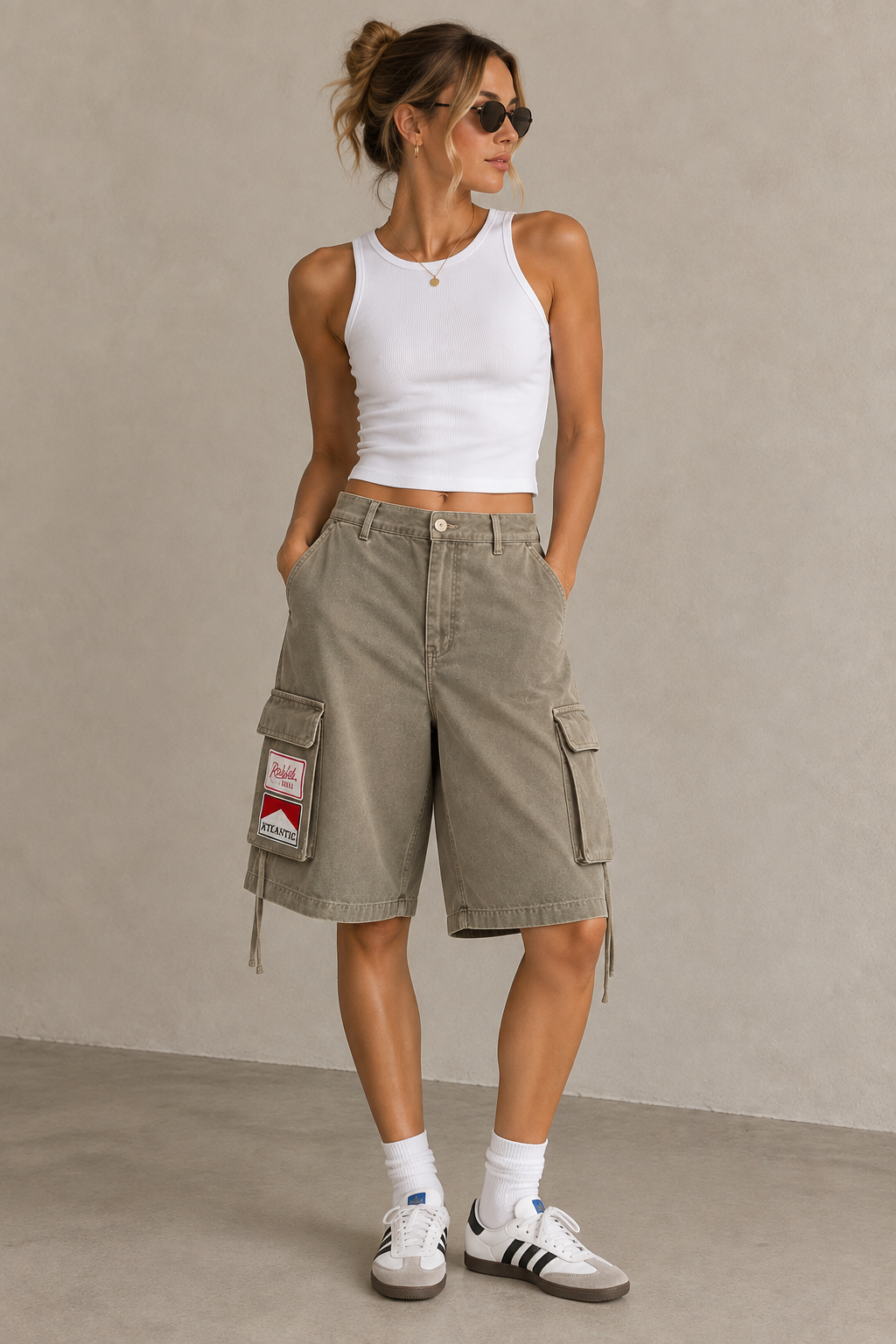Khaki Cargo Utility Capris