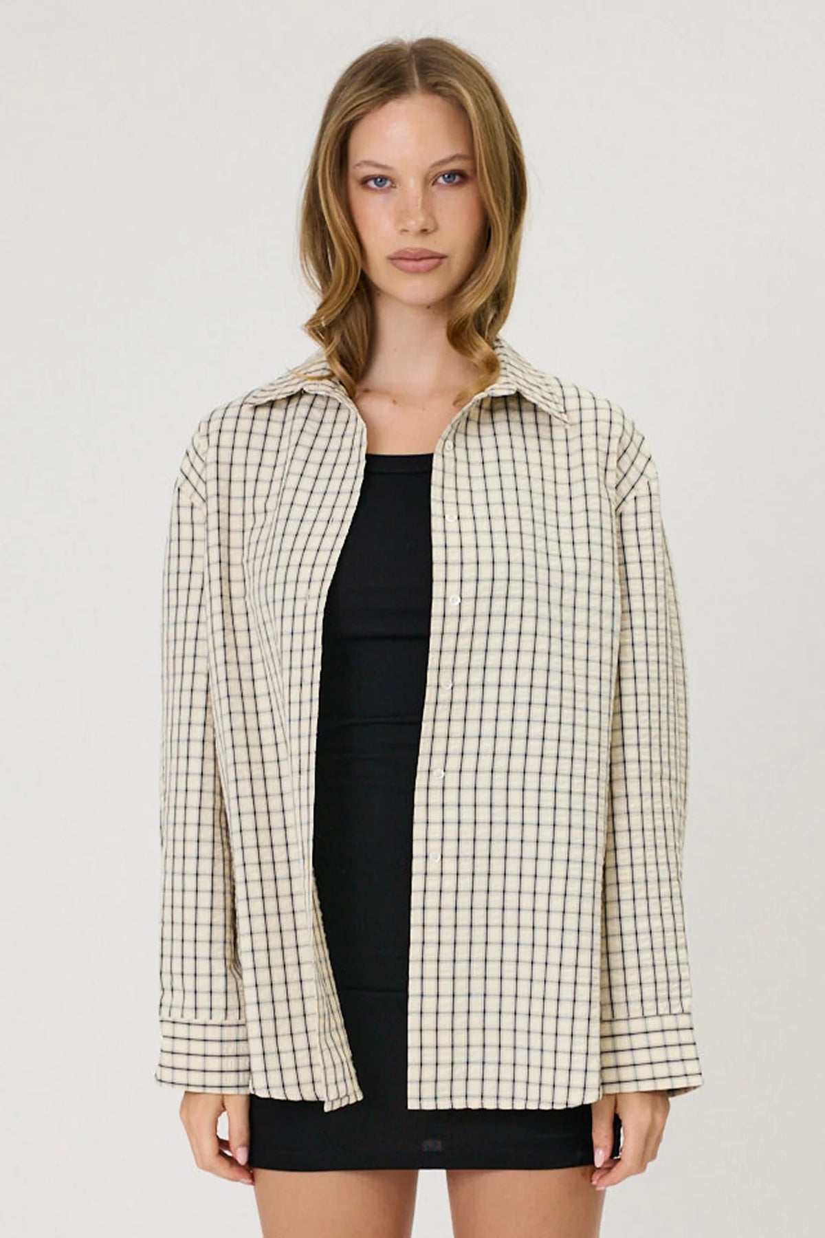 SERA SHIRT - IVORY CHECK