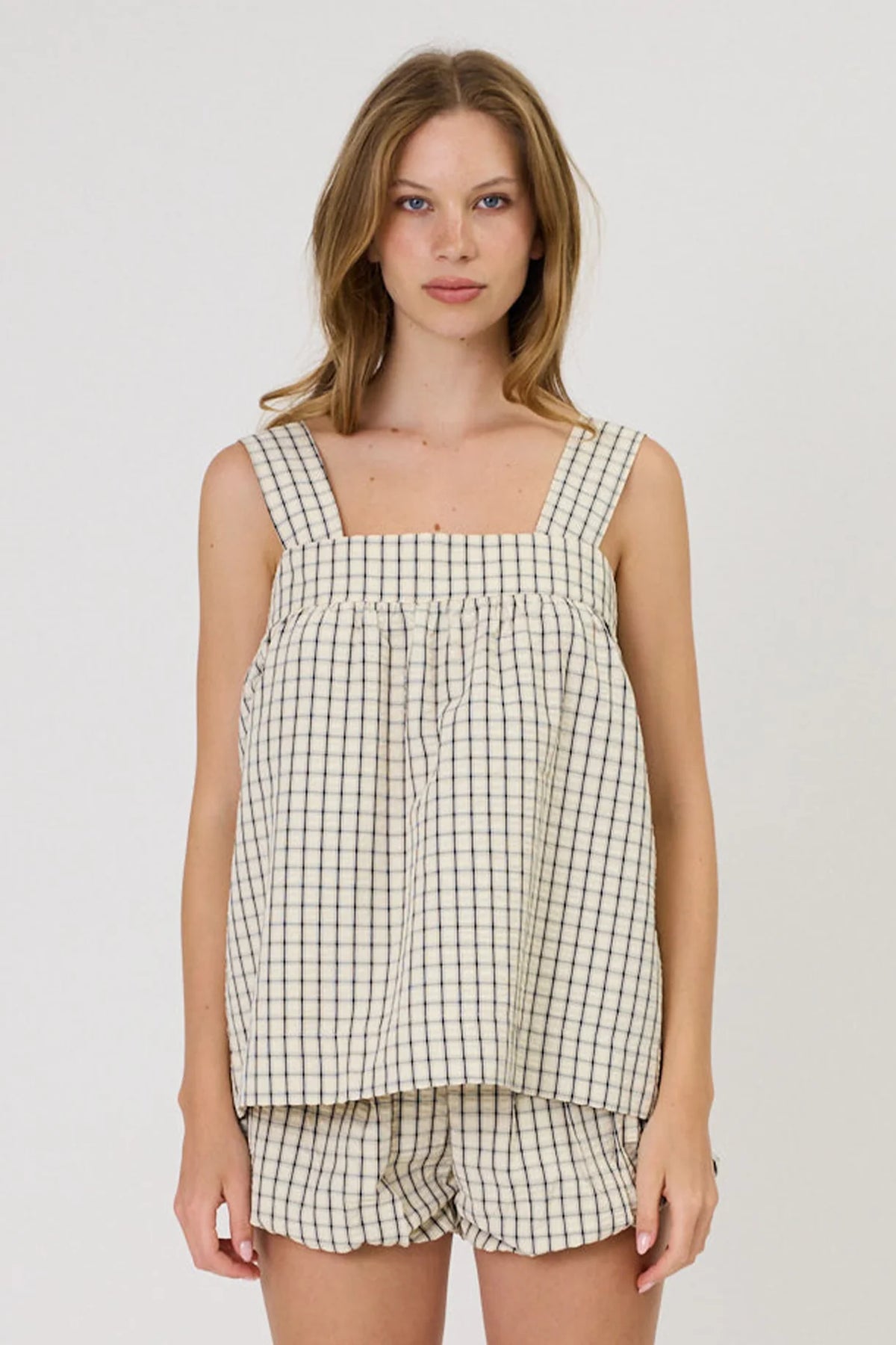 LAINEY TOP - IVORY CHECK